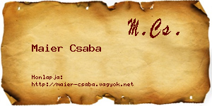 Maier Csaba névjegykártya